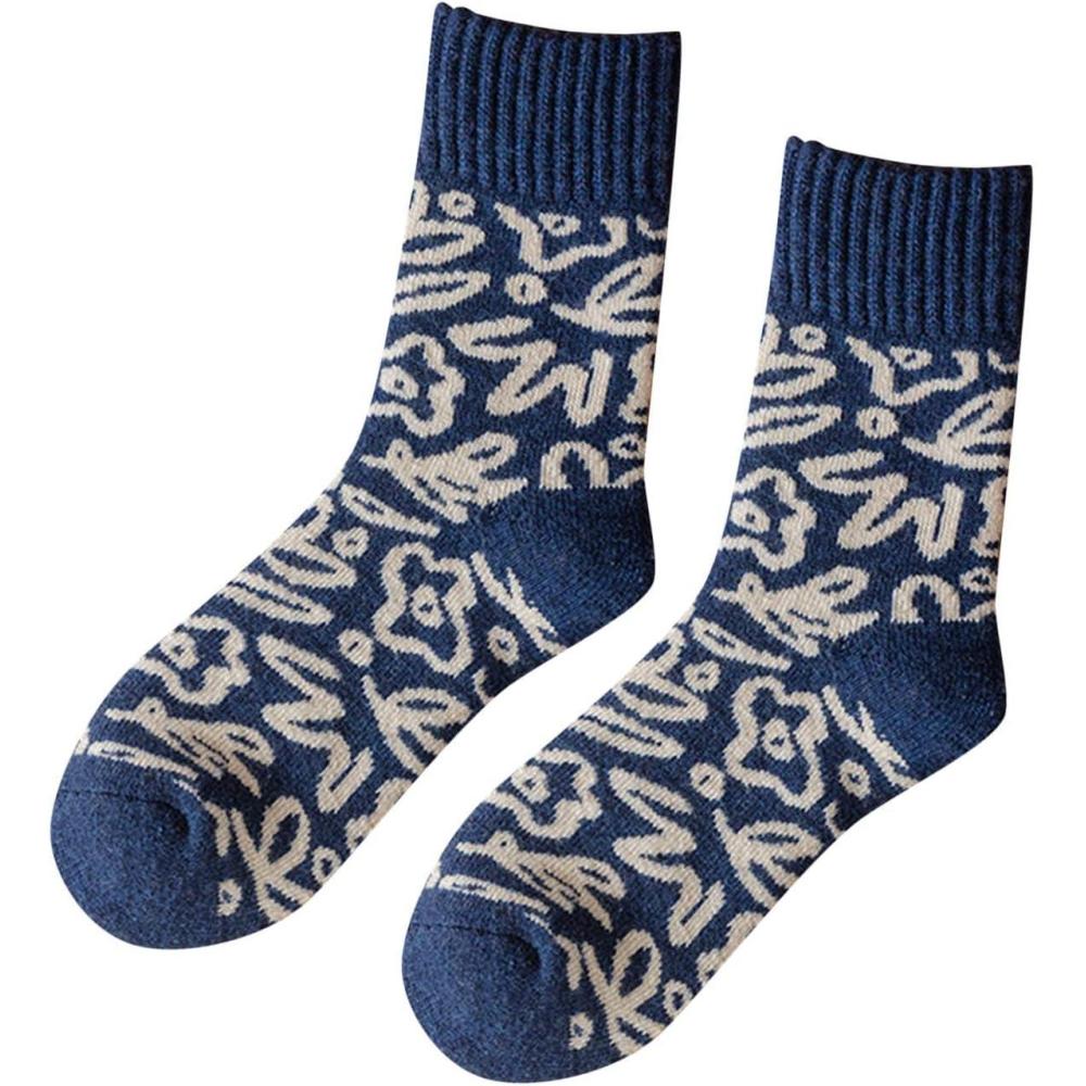 image:imageFemmes Automne Et Hiver Casual Mid Tube Chaussettes Bleu Laine Chaud Bas Hommes Haute Chaussettes Blanches Femmes Fantaisie De RandonnE Invisibles 39 42 Chaussette Blanche Coton InterieurD
