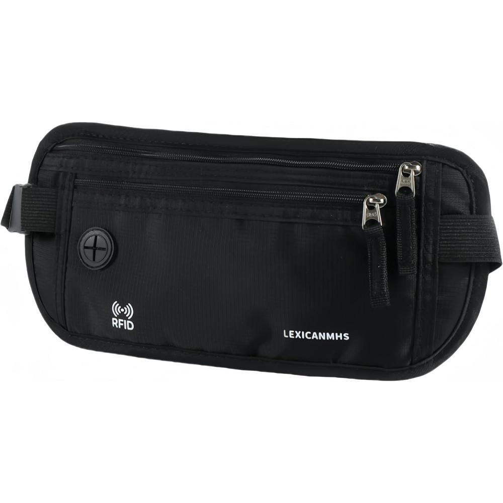 image:imagePochette Ceinture de Voyage Scurise Ceinture de Voyage Antivol Sacoche Banane Plate Scuris pour Voyage Banane Voyage Invisible pour Homme et Femme NoirNoir