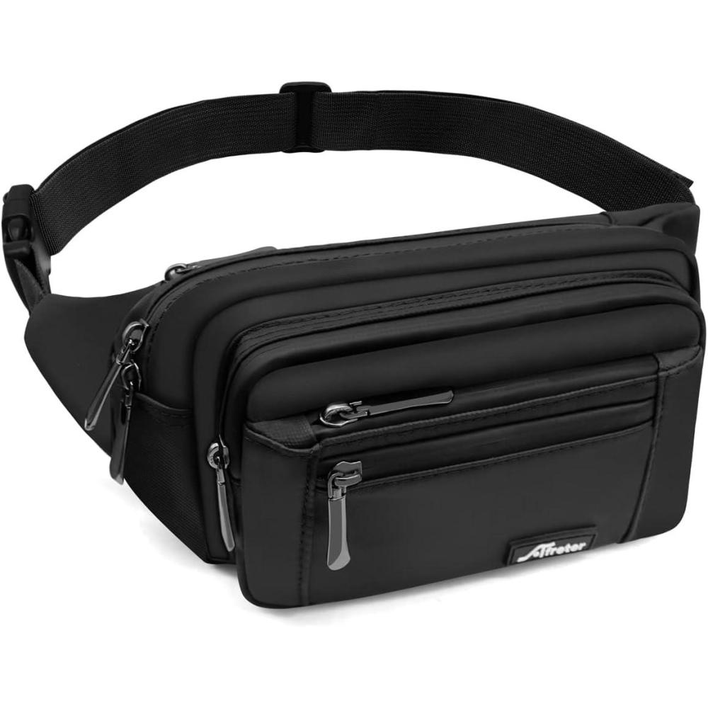 image:imageSac Banane Homme Femme Sac Sacoche Banane avec Porte Bouteille Ceinture rglable Sacoche Banane Ville pour Balade Escalade Voyage Randonne Sport Fanny Pack Waist Pack BleuAnoir