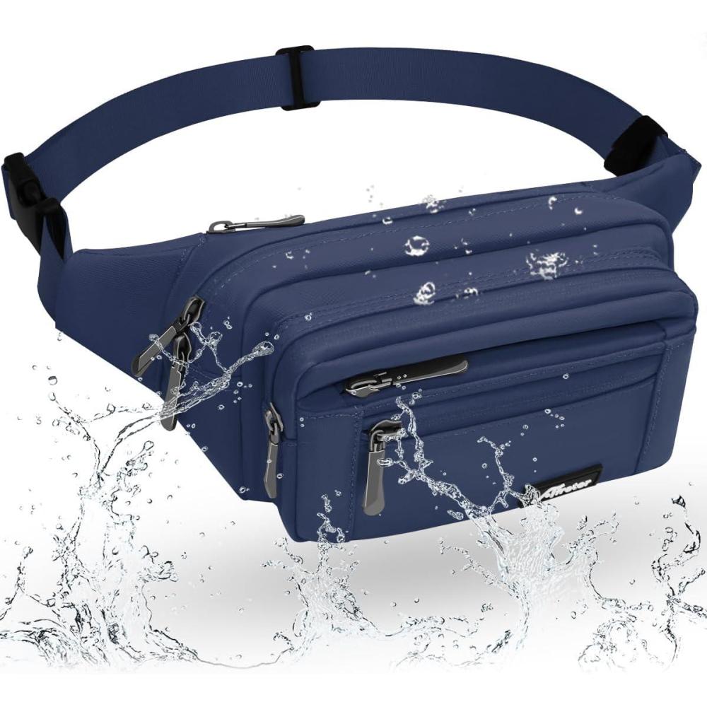 image:imageSac Banane Homme Femme Sac Sacoche Banane avec Porte Bouteille Ceinture rglable Sacoche Banane Ville pour Balade Escalade Voyage Randonne Sport Fanny Pack Waist Pack BleuAbleu Fonc