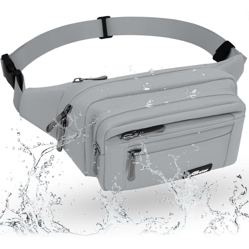 image:imageSac Banane Homme Femme Sac Sacoche Banane avec Porte Bouteille Ceinture rglable Sacoche Banane Ville pour Balade Escalade Voyage Randonne Sport Fanny Pack Waist Pack BleuAgris