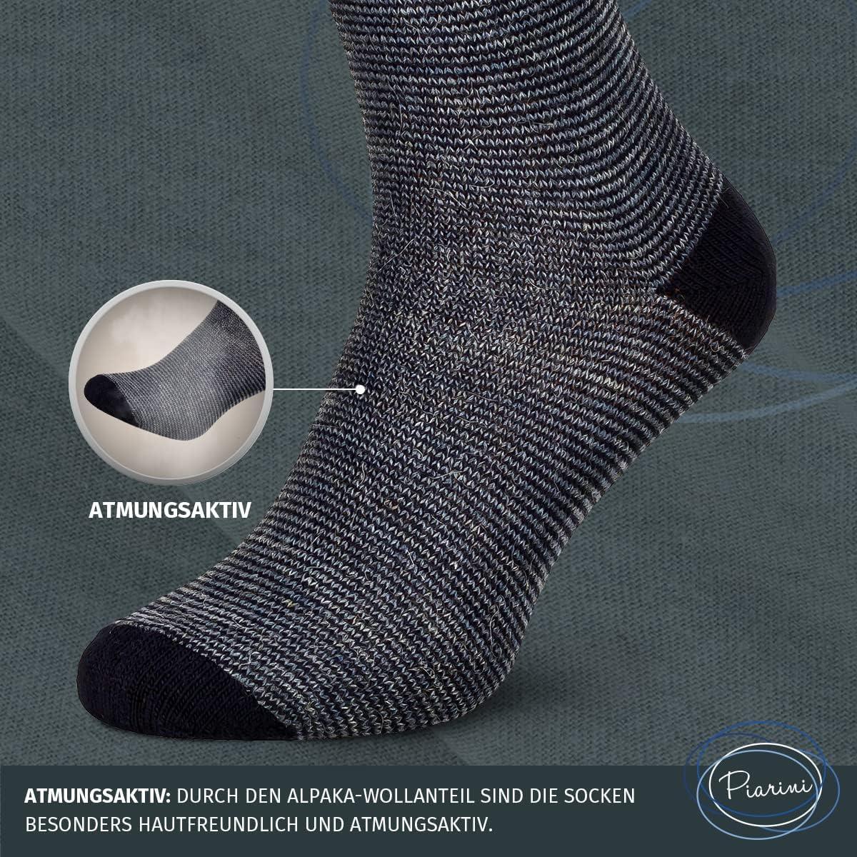 image:imageLot de 2 paires de chaussettes en alpaga Chaussettes en laine pour homme et femme Chaussettes douillettes respirantes en laine fineNoir Marine