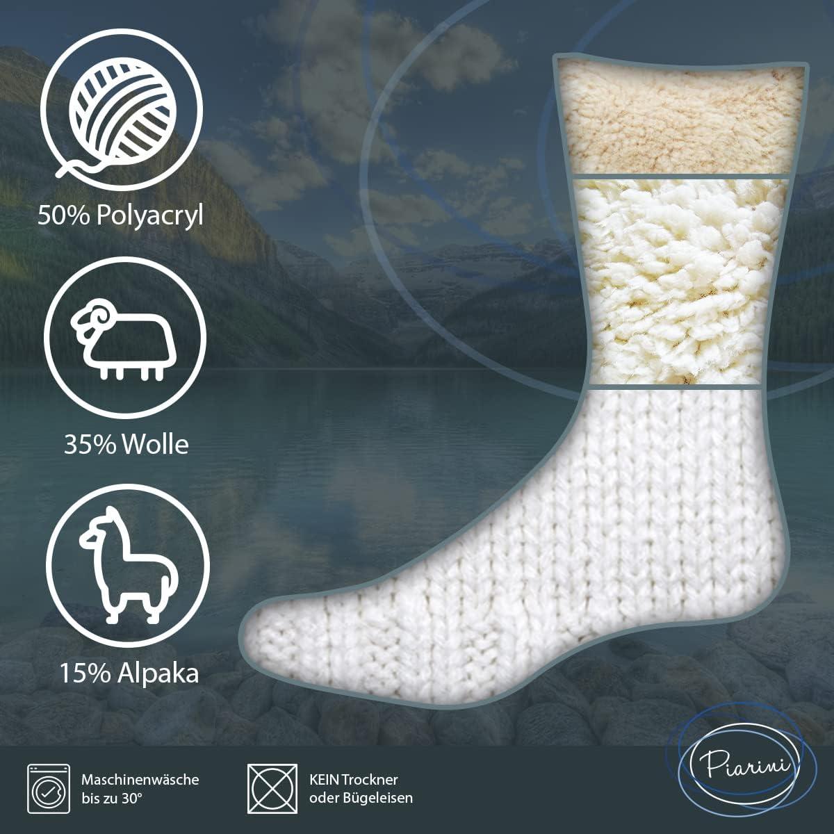 image:imageLot de 2 paires de chaussettes en alpaga Chaussettes en laine pour homme et femme Chaussettes douillettes respirantes en laine fineNoir Marine