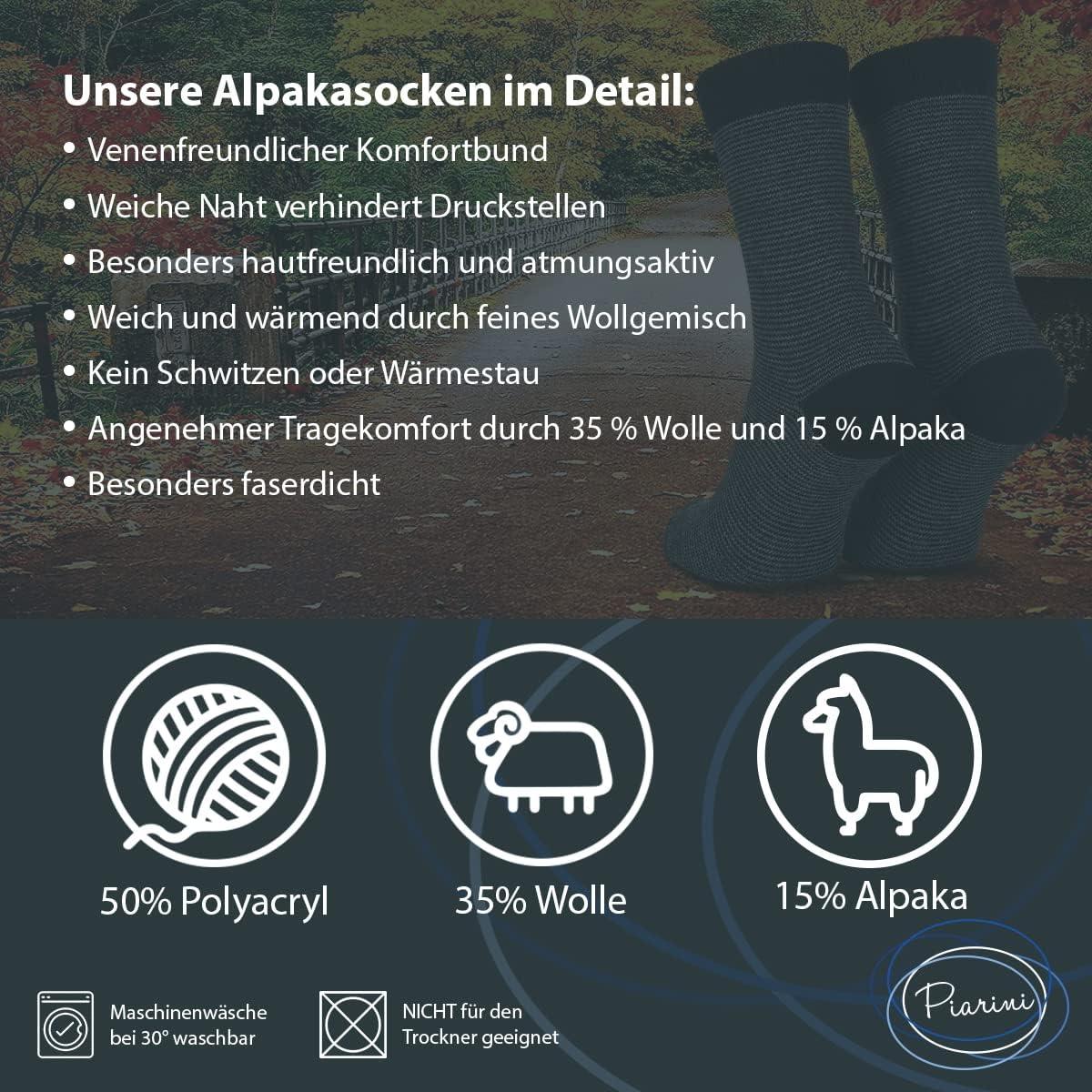 image:imageLot de 2 paires de chaussettes en alpaga Chaussettes en laine pour homme et femme Chaussettes douillettes respirantes en laine fineNoir Marine