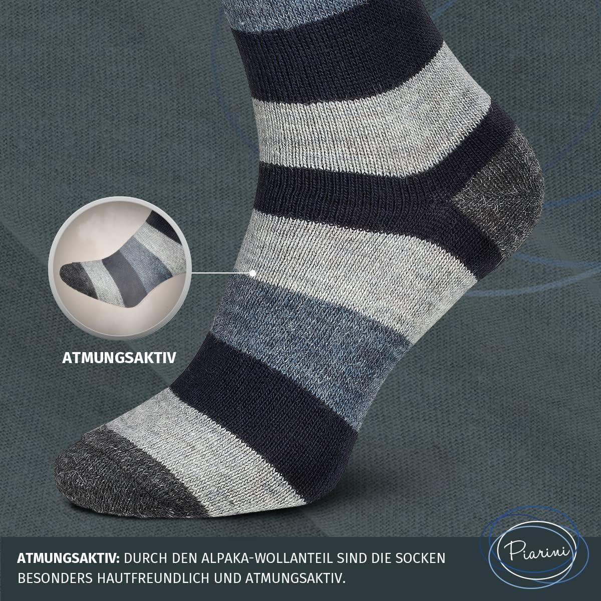 image:imageLot de 2 paires de chaussettes en alpaga Chaussettes en laine pour homme et femme Chaussettes douillettes respirantes en laine finegrisbleu