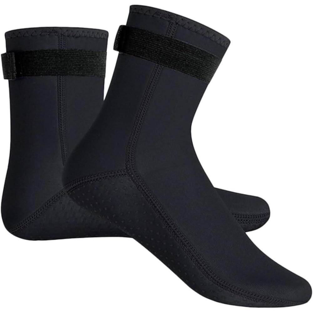 image:imageChaussettes de Plonge tanches XL Noires Thermiques et Antidrapantes en Matriau Rsistant pour Sports Nautiques Natation DHiver et Activits Aquatiques