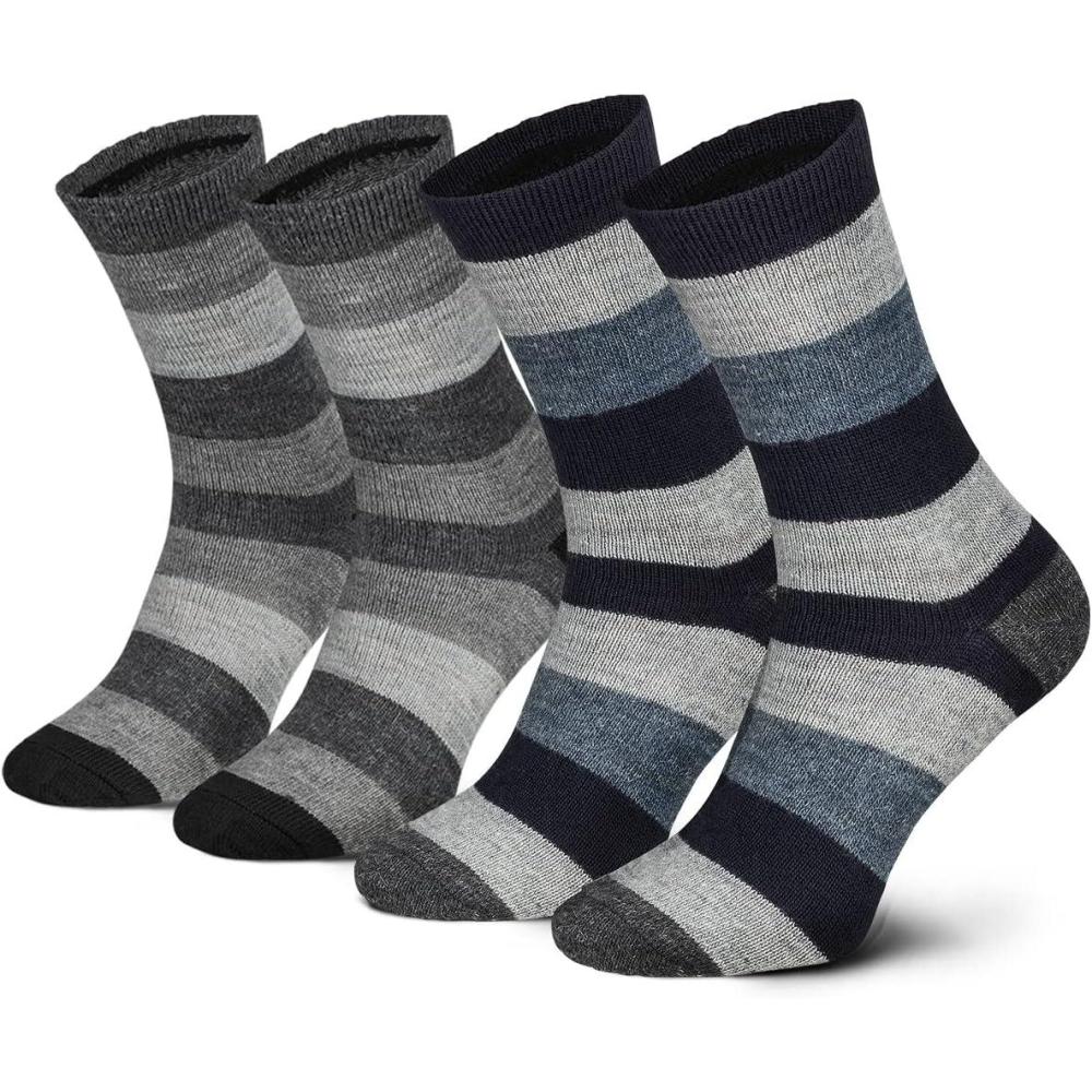 image:imageLot de 2 paires de chaussettes en alpaga Chaussettes en laine pour homme et femme Chaussettes douillettes respirantes en laine finegrisbleu