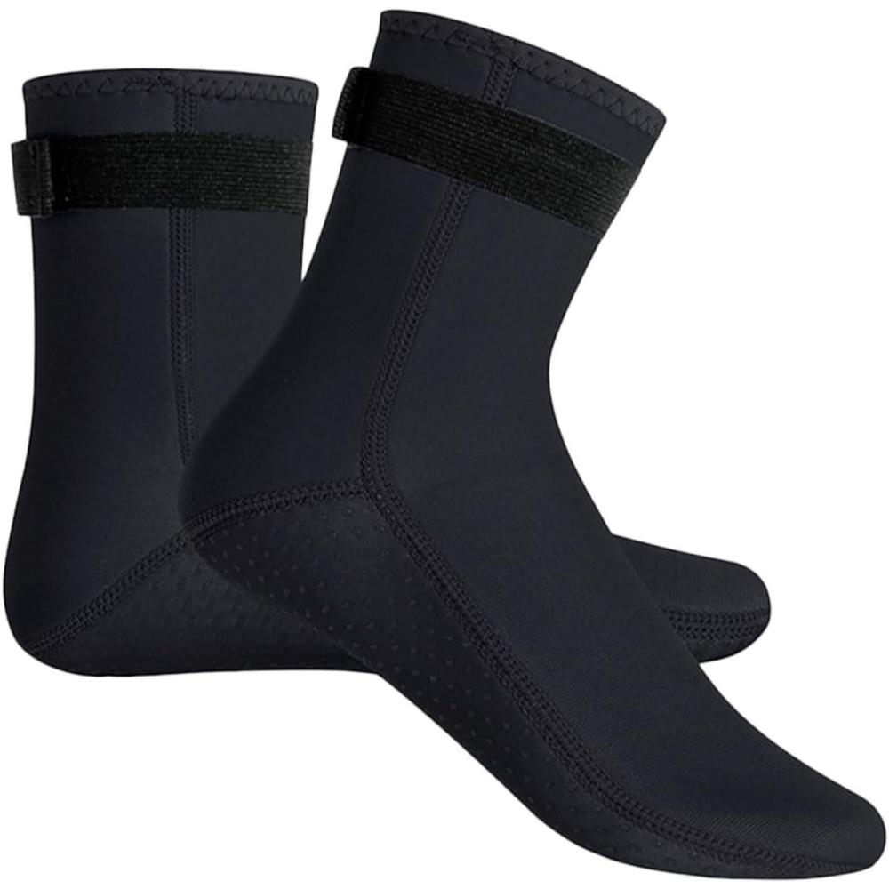 image:imagePRETYZOOM Chaussettes de Plonge Antidrapantes Noir XL Noprne Respirant et Chaud Chaussettes de Natation Hiver pour Hommes Longue Protection tanche pour Surf et Sports Nautiques