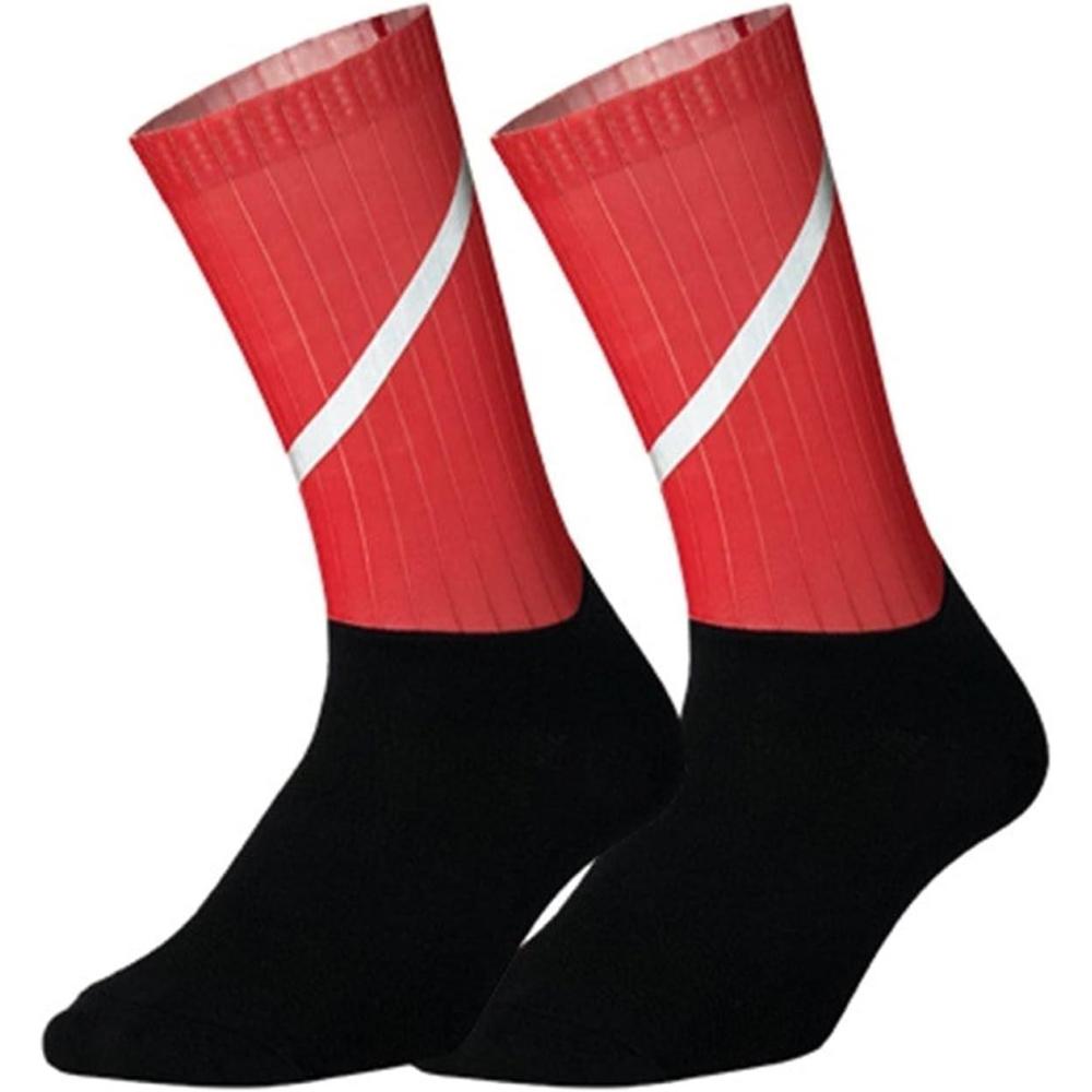 image:imageSport Profession Chaussettes de Cyclisme Hommes AntiSlip sans Soudure Aero Vlo  vlo de vlo  vlos Routiers Rflecteur Scurit Chaussette Chaussettes de BasketballRouge