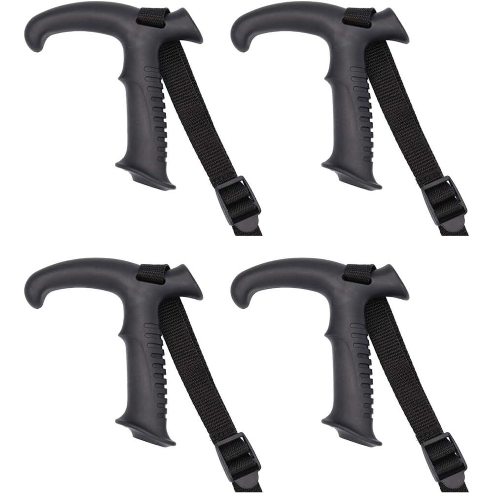 image:image4 pices de rechange pour btons de trekking poigne ergonomique pour canne descalade tte droite  incurve poigne de canne de marche20 trous
