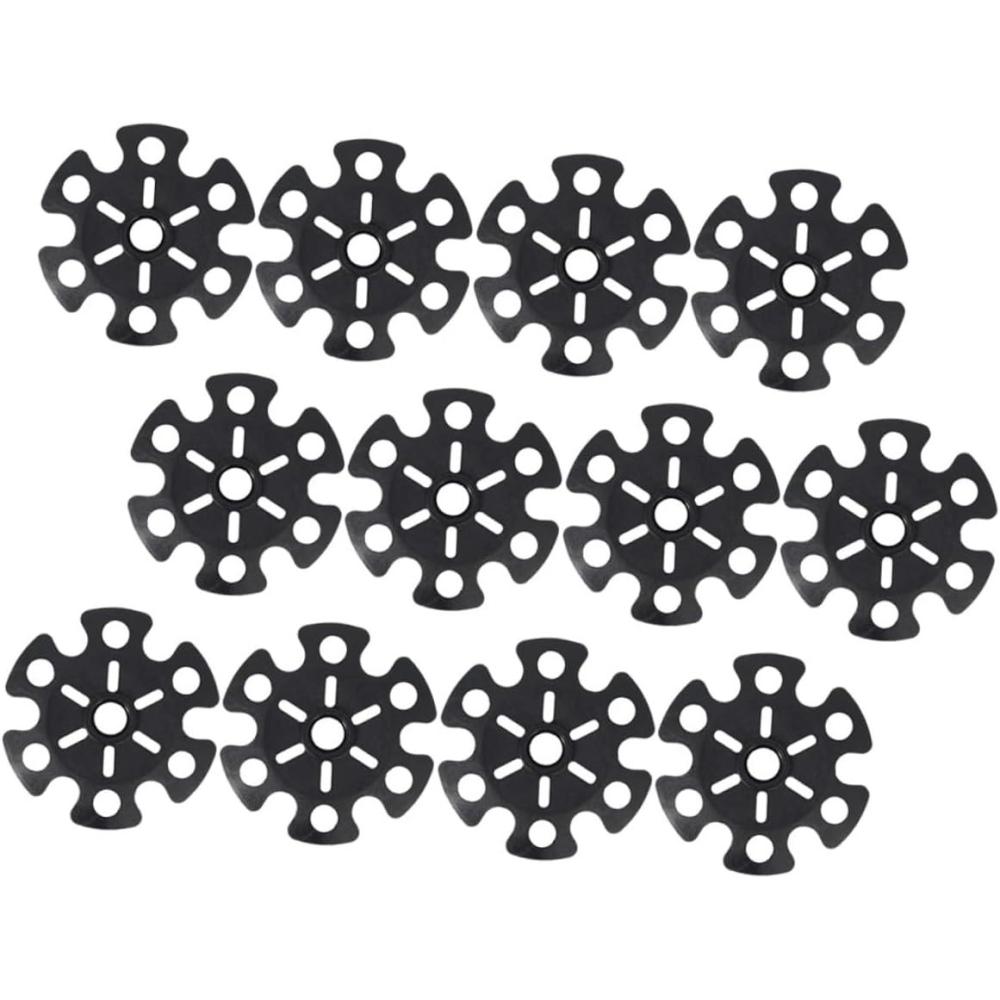 image:imageAlipis Lot de 12 ProtgeEmbouts pour Btons de Randonne en Caoutchouc Lger Disques de Flocon de Neige Antibue pour Trekking Accessoires Camping Extrieur Compatibles Btons