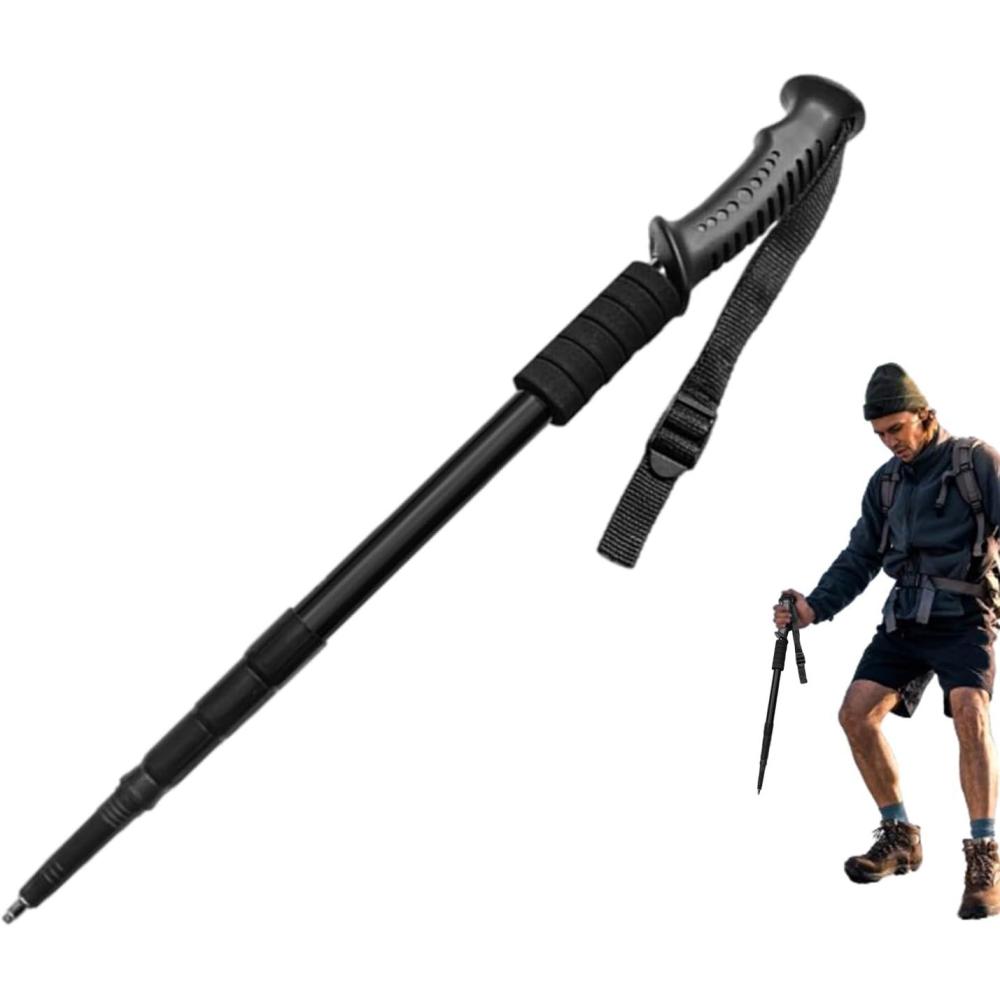 image:imageBtons de trekking pour randonne btons avec poignes en lige  Bton de randonne Bton de trekking avec poigne droite  Btons lgers Btons de randonne pour plus de stabilitNoir