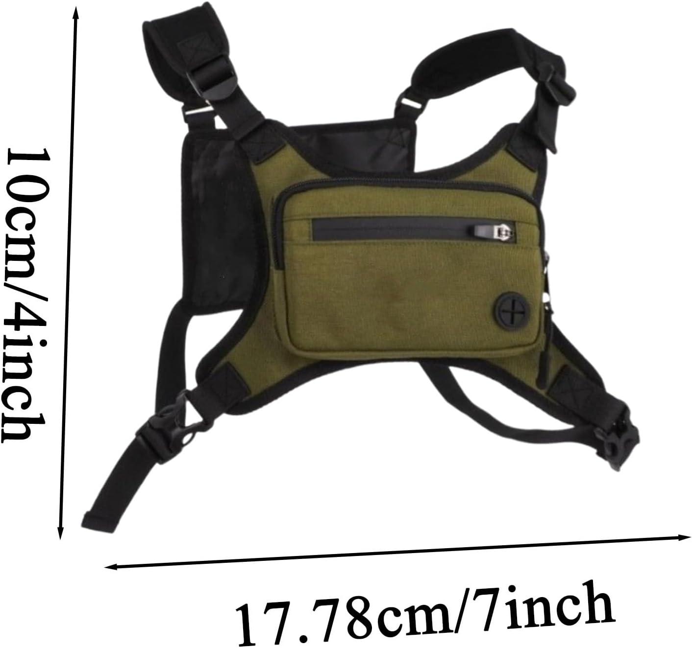 image:imageSac de Poitrine MotoSac Poitrine Randonne Veste de Course Poche Dos pour Hommes et Femmes Voyage Vlo EscaladeVert