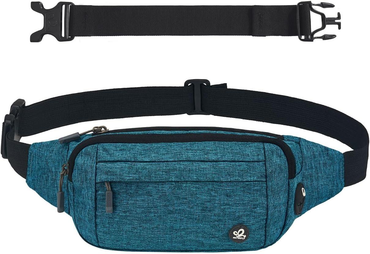 image:imageWATERFLY Sac Banane Sacoche de Ceinture Homme Femme Petite Ceinture Sac de Sport Bum Hip Bag pour Hommes et Femmes Sac Fanny de Taille avec Sangle dextension pour Voyage Randonne Entranement deTurquoise