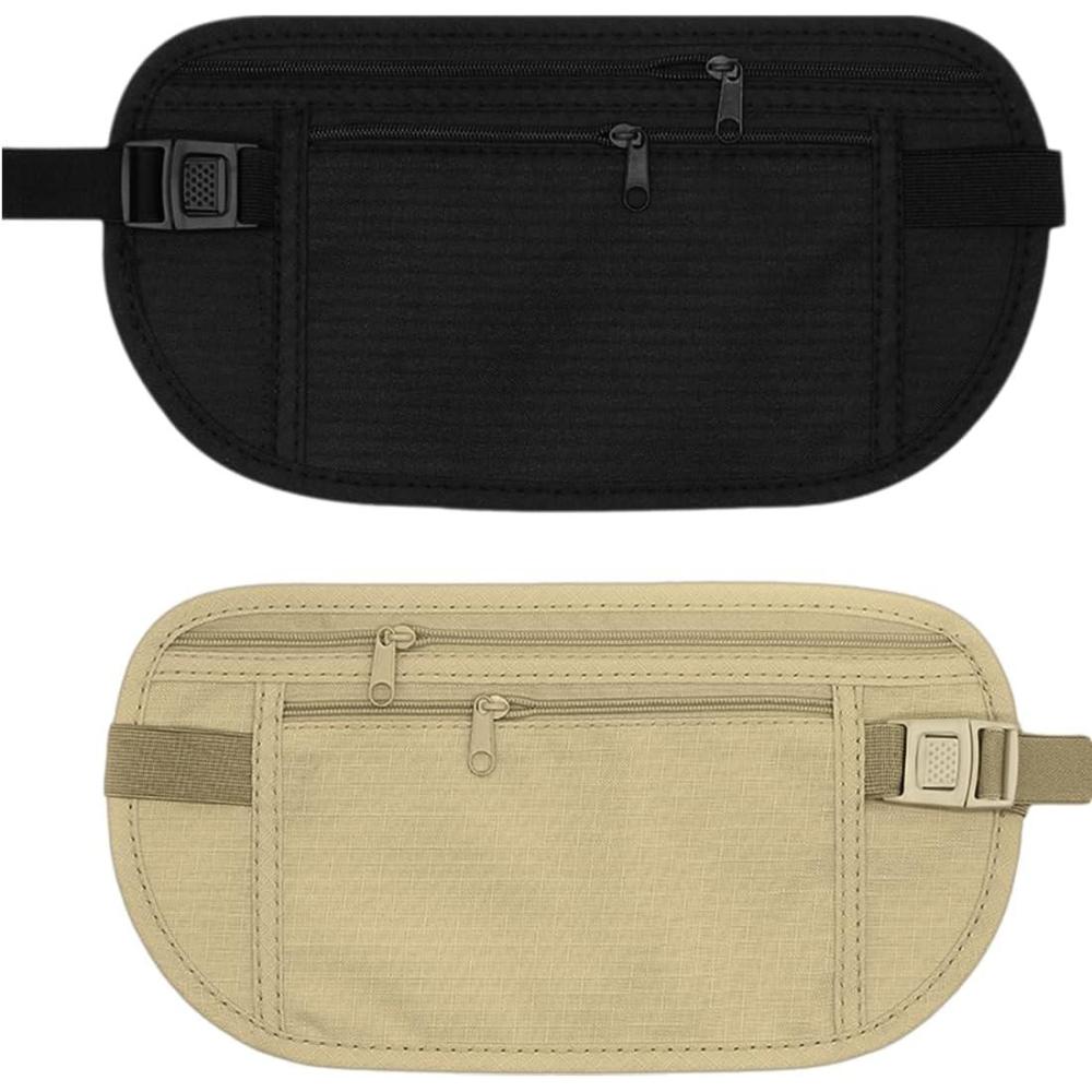 image:image2PCS Ceinture de voyage scurise pochette ceinture homme sac de voyage antivol ceinture de voyage sous les vtements pochette de voyage cache pour protger votre crdit et votre argent