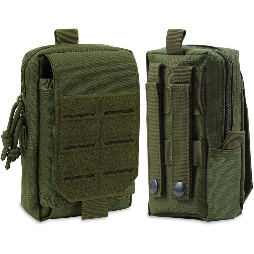 image:imageMolle Pochette tactique pour tlphone portable EDC Pouch Tactical Petit sac banane militaire tanche pour camping extrieur NoirVert Arme