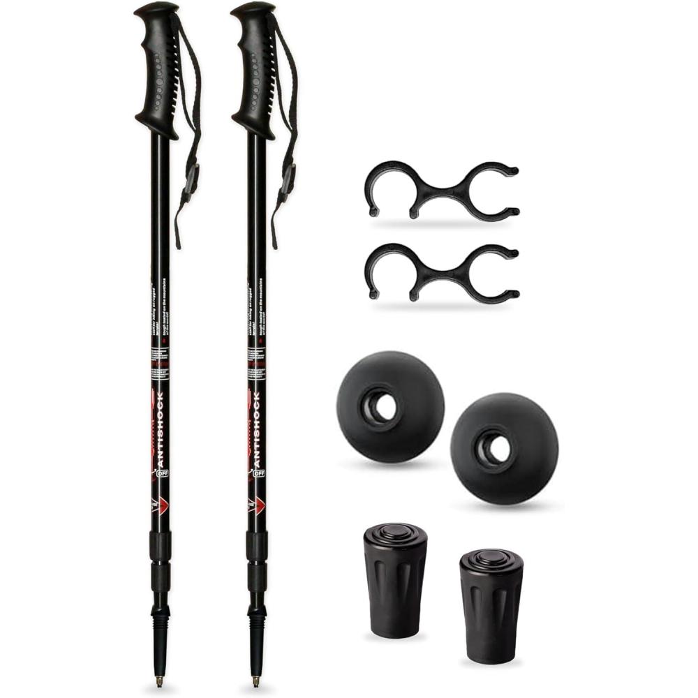 image:imageSB Btons de trekking tlescopiques en aluminium 65135 cm antichoc pour voyage marche trail alpinisme enfant femme homme